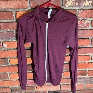 Lightweight zip up hoodie burgundy